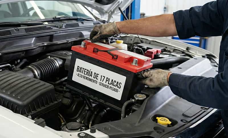 baterías 17 placas vehículos servicios pesados