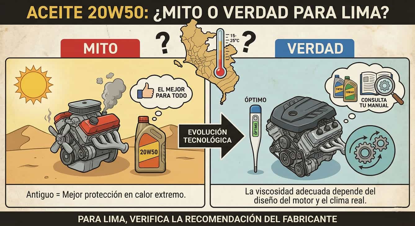 Aceite 20w50 ¿Mito o verdad para la ciudad de lima?