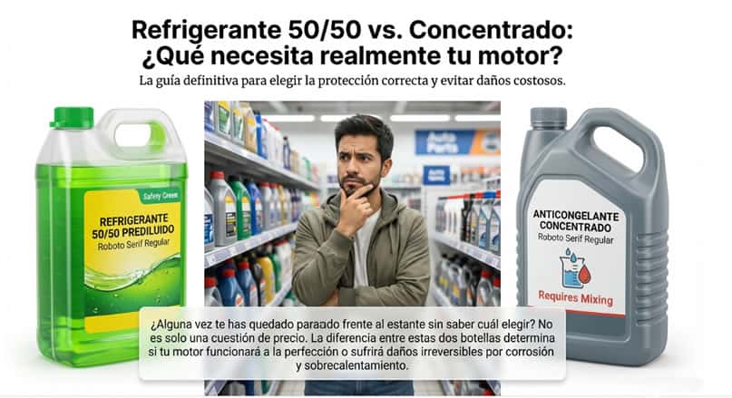 diferencias entre un refrigeante 50/50 vs un refrigerante concetrado