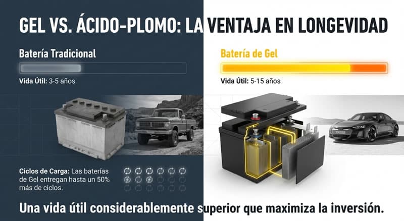 diferencia entre bateria gel y bateria ácido plomo