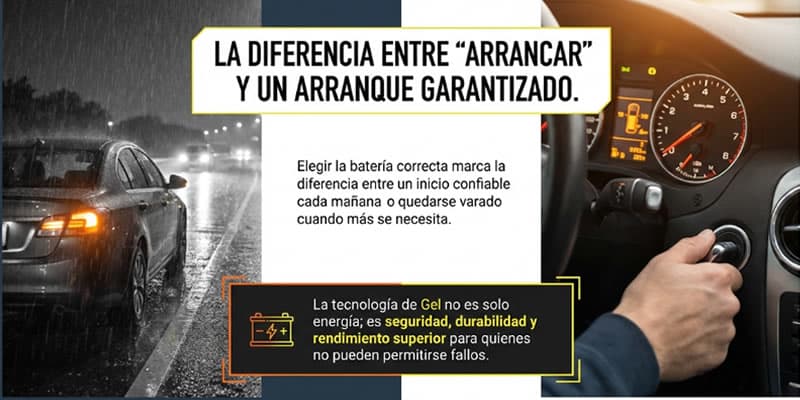diferencia de la arrancada de una bateria de gel