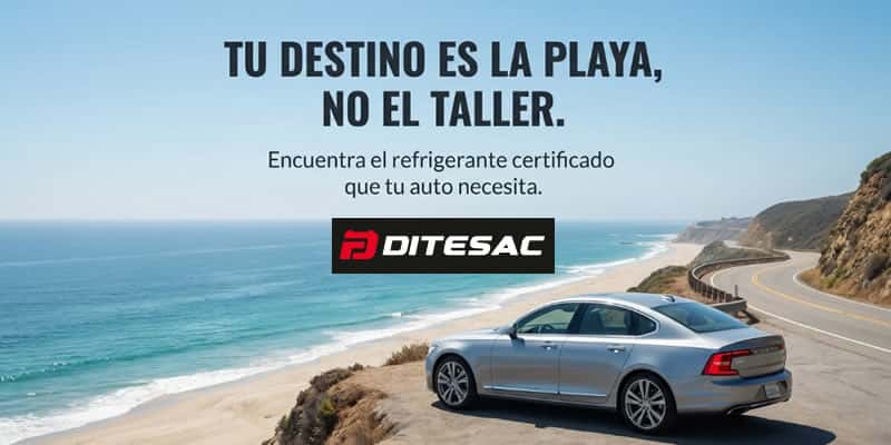 U DESTINO ES LA PLAYA, NO EL TALLER. Encuentra el refrigerante certificado que tu auto necesita