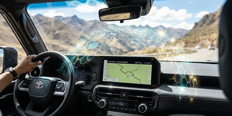 tablero de suv toyota con silicon protegido del sol y rayos uv 