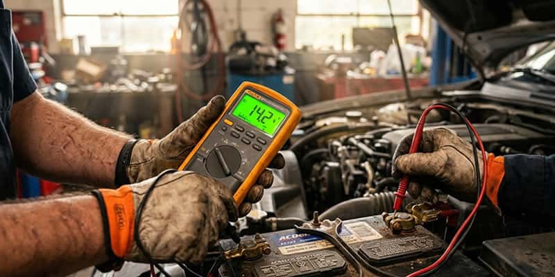 testeando sistema eléctrico del auto