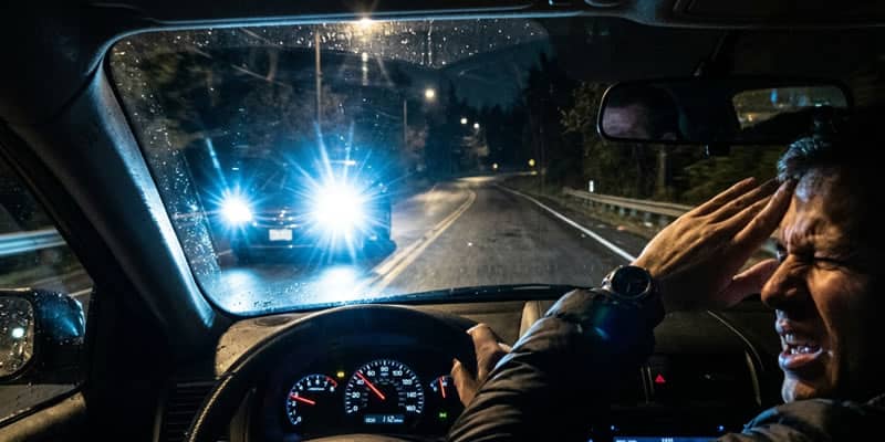 evitar cegueras a otros conductores en la carretera